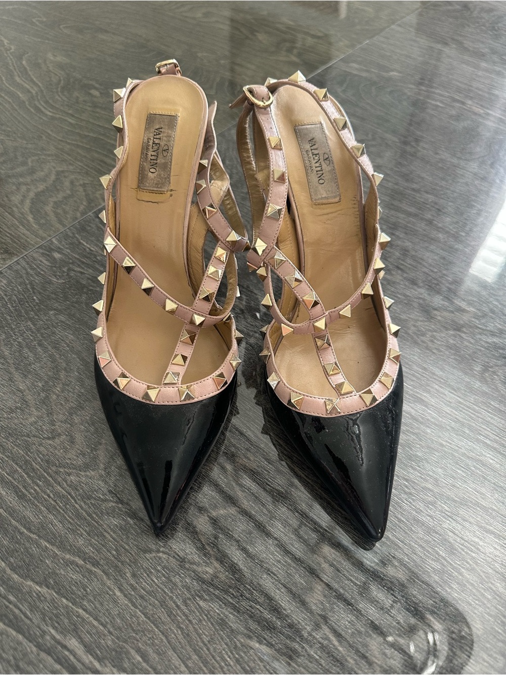 Valentino Garavani Rockstud Ankle Strap Pump With Tonal Studs 100 MM